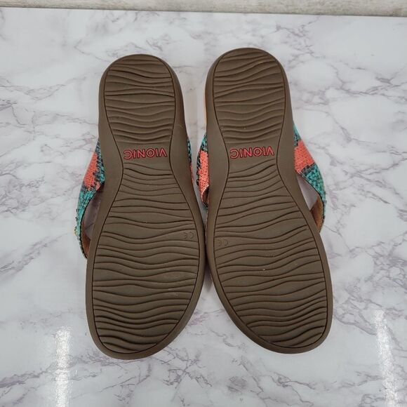 Vionic Lucia Thong Sandals Women's Size 9 Colorful Snakeskin Print - Picture 4 of 7